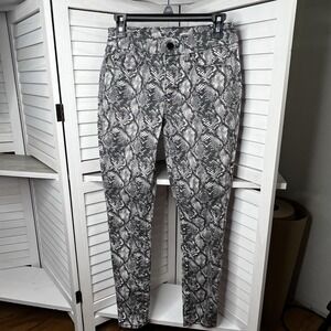 Seven7 Women's Tummyless High Rise Skinny Jeans Snakeskin Print‎ Y2K Size 4